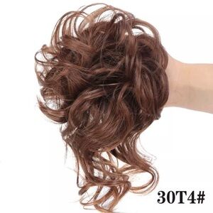 Brown Curly Hair Bun Extension (30T4)